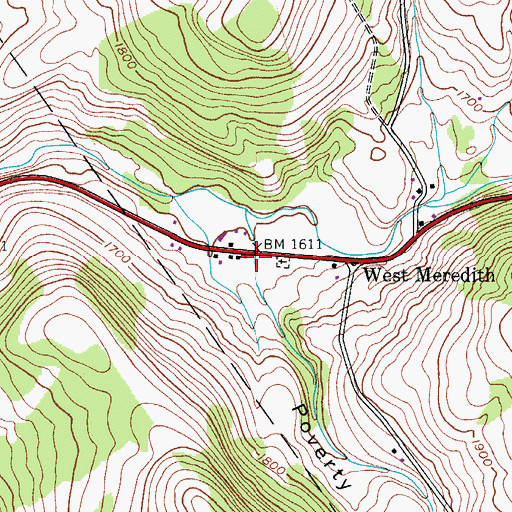 Topographic Map of Poverty Hollow, NY