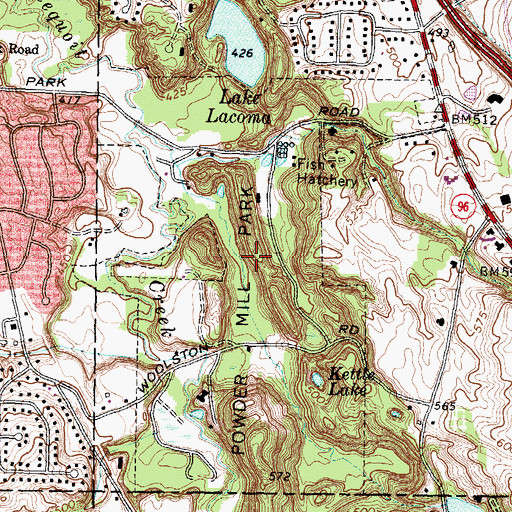 Topographic Map of Powder Mill Park, NY