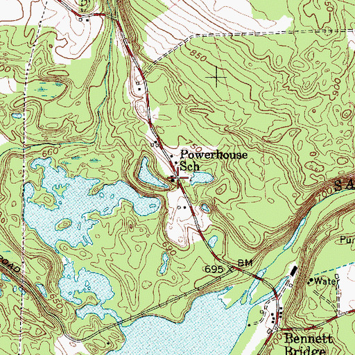 Topographic Map of Powerhouse School, NY