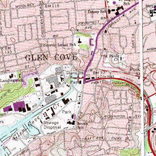 Topographic Map of Pratt Park, NY