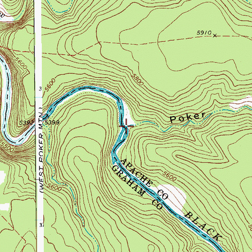 Topographic Map of Poker Canyon, AZ