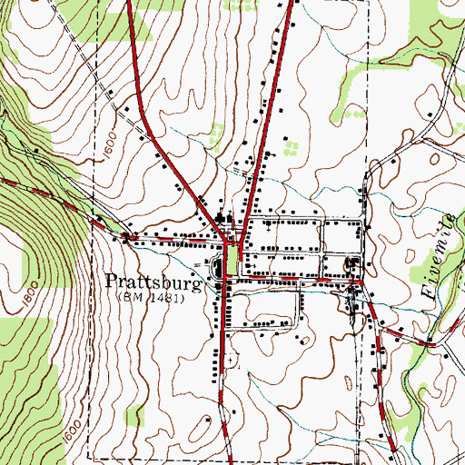 Topographic Map of Prattsburgh, NY