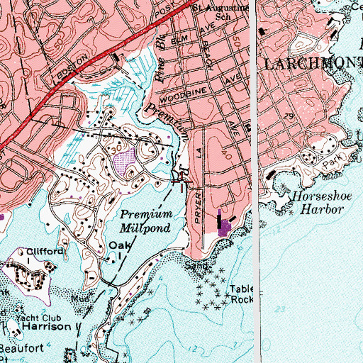 Topographic Map of Premium River, NY