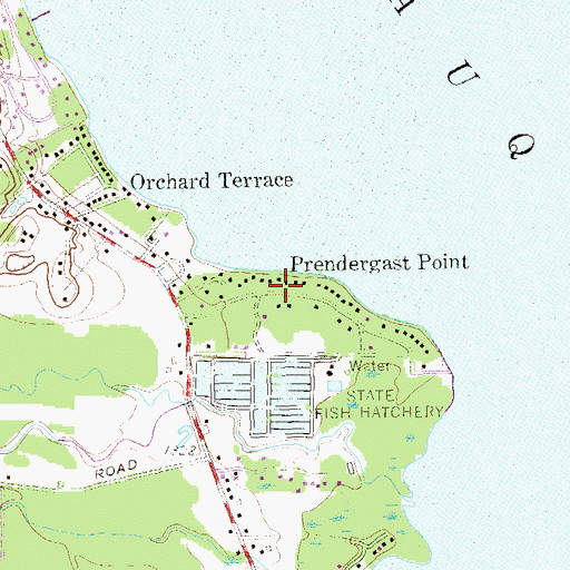 Topographic Map of Prendergast Point, NY