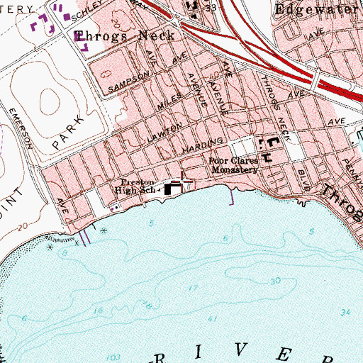 Topographic Map of Preston High School, NY