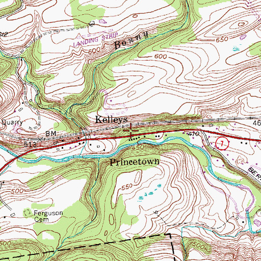 Topographic Map of Princetown, NY
