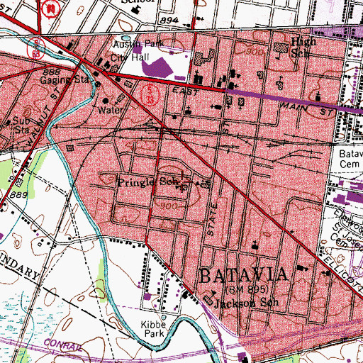 Topographic Map of Pringle School (historical), NY