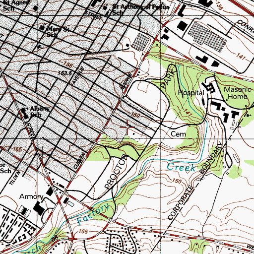 Topographic Map of Proctor Park, NY