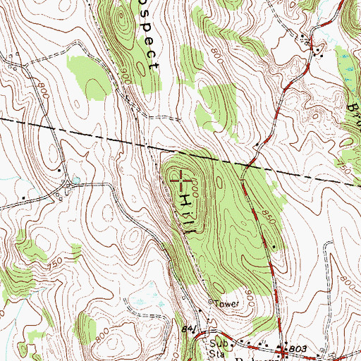 Topographic Map of Prospect Hill, NY