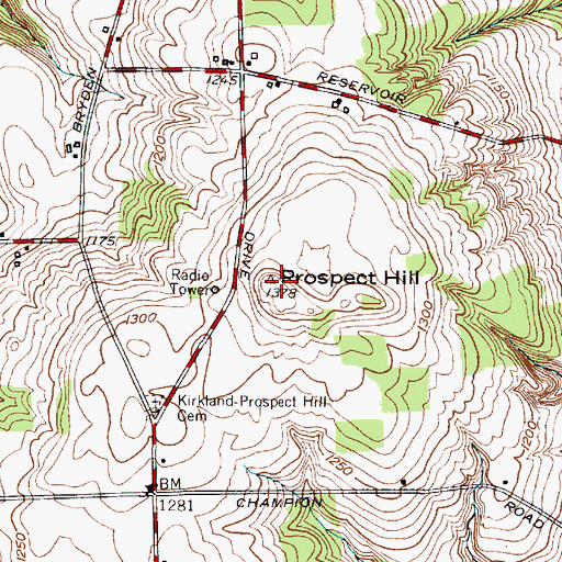 Topographic Map of Prospect Hill, NY