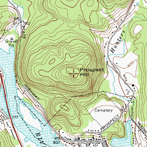 Topographic Map of Prospect Hill, NY