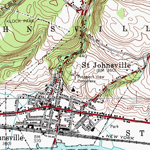 Topographic Map of Prospect View Cemetery, NY