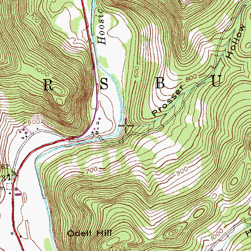 Topographic Map of Prosser Hollow, NY