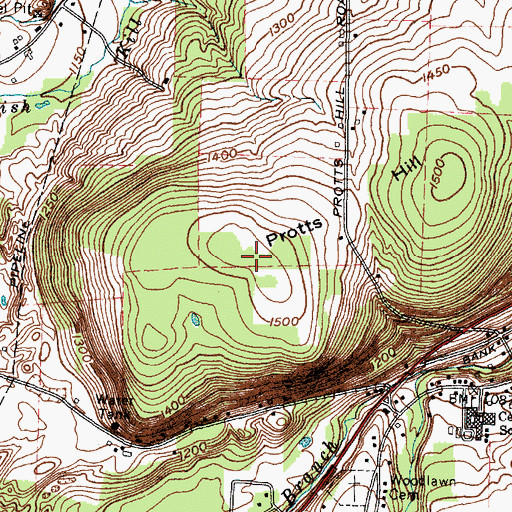 Topographic Map of Protts Hill, NY