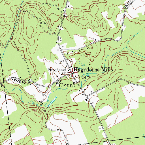 Topographic Map of Providence Baptist Church, NY