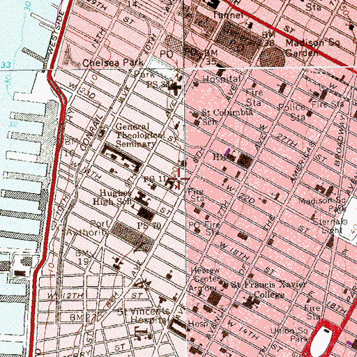 Topographic Map of Public School 11, NY