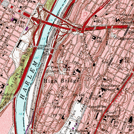 Topographic Map of Public School 11, NY