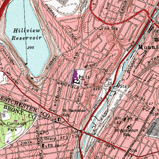 Topographic Map of Montessori School 11, NY