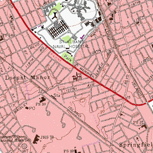 Topographic Map of Public School 110, NY