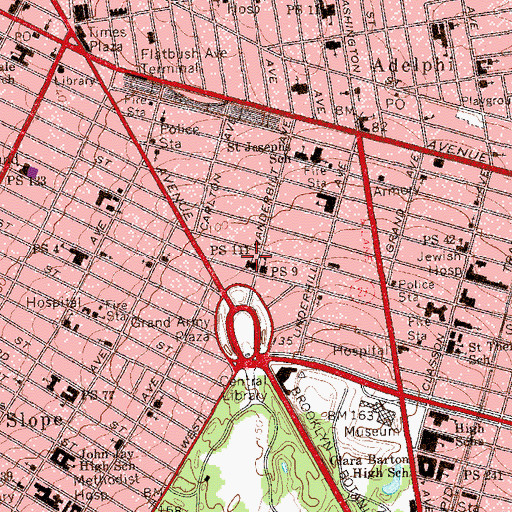 Topographic Map of Public School 111, NY