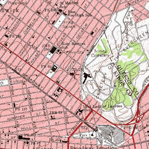 Topographic Map of Public School 113, NY