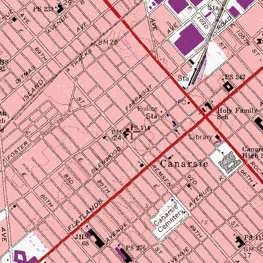 Topographic Map of Public School 114, NY