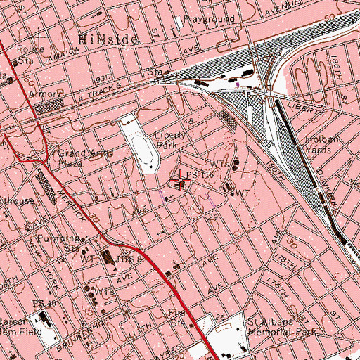 Topographic Map of Public School 116, NY
