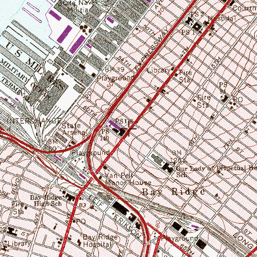 Topographic Map of Public School 118, NY