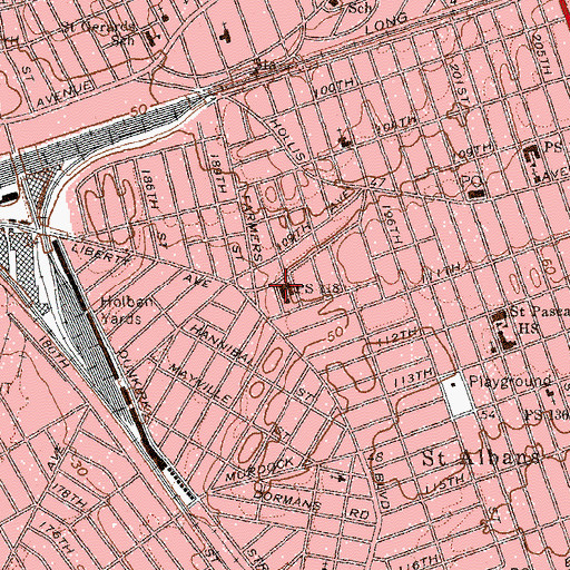 Topographic Map of Public School 118, NY