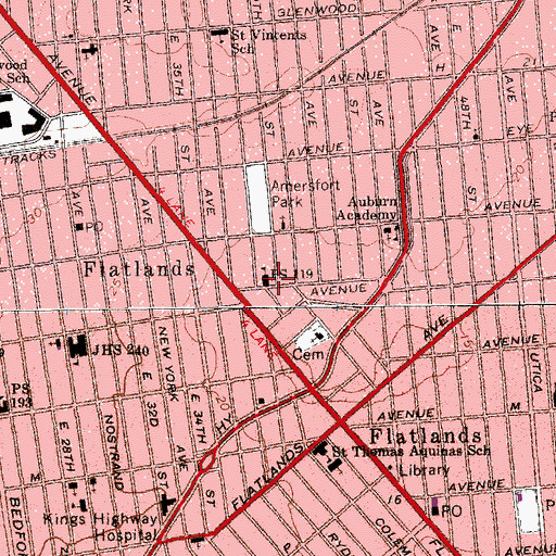 Topographic Map of Public School 119, NY