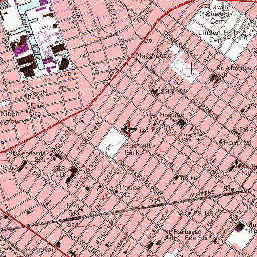Topographic Map of Public School 123, NY