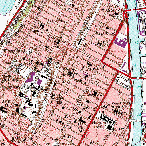 Topographic Map of Public School 123, NY