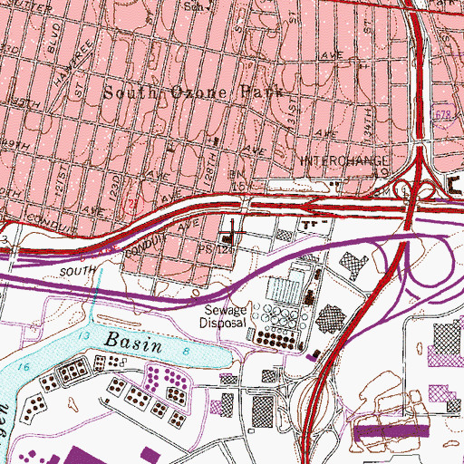 Topographic Map of Public School 124, NY