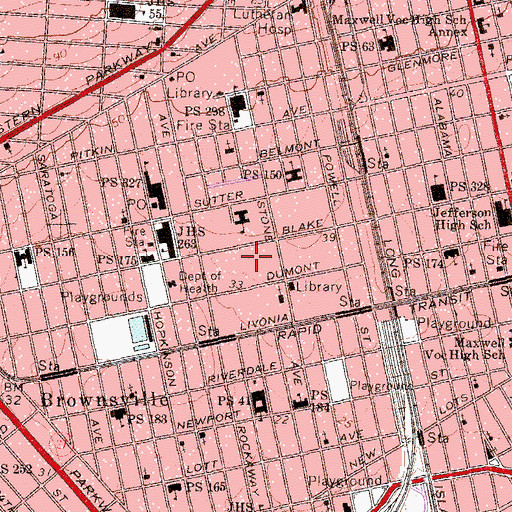 Topographic Map of Public School 125, NY