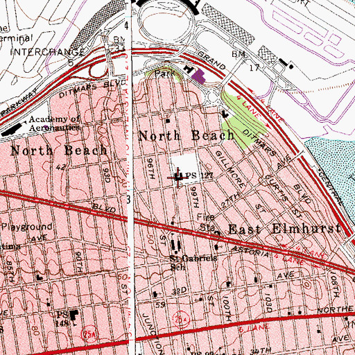 Topographic Map of Public School 127, NY