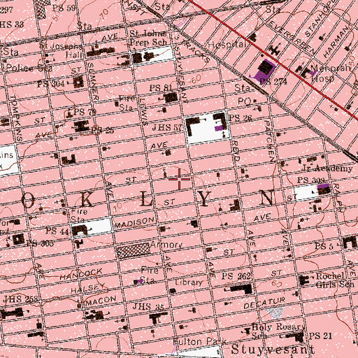 Topographic Map of Public School 129, NY