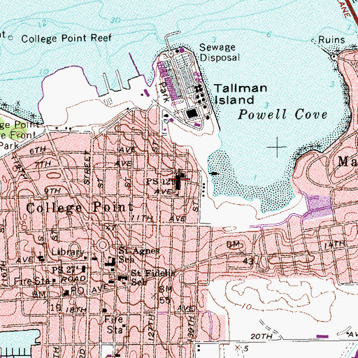 Topographic Map of Public School 129, NY