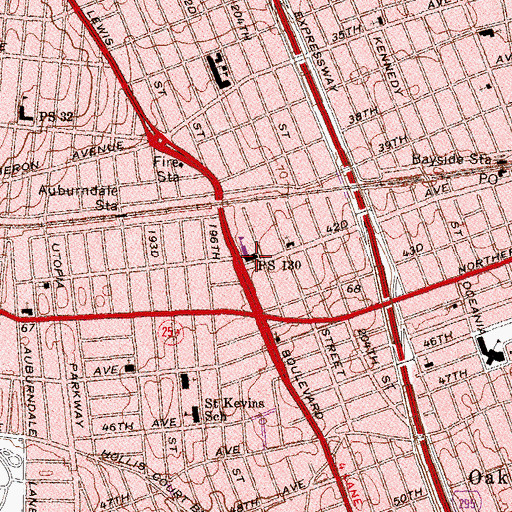 Topographic Map of Public School 130, NY