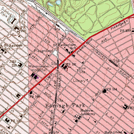 Topographic Map of Public School 131, NY