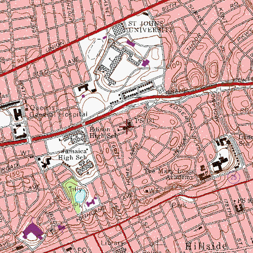 Topographic Map of Public School 131, NY
