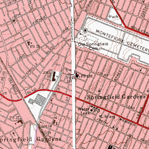 Topographic Map of Public School 132, NY