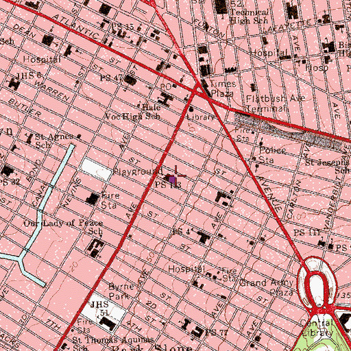 Topographic Map of Public School 133, NY