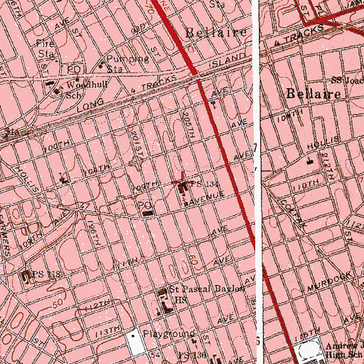 Topographic Map of Public School 134, NY