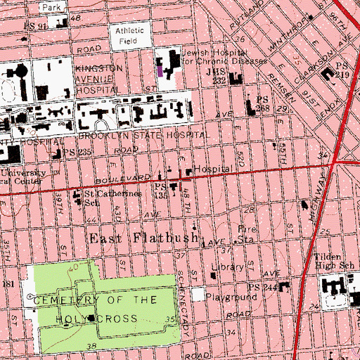 Topographic Map of Public School 135, NY