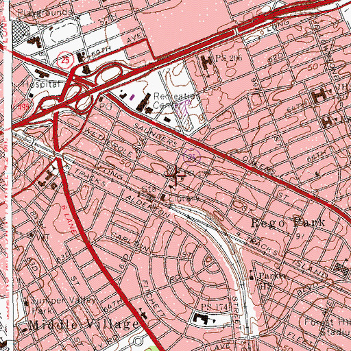 Topographic Map of Public School 139, NY