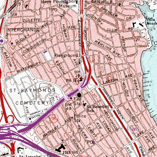 Topographic Map of Public School 14, NY