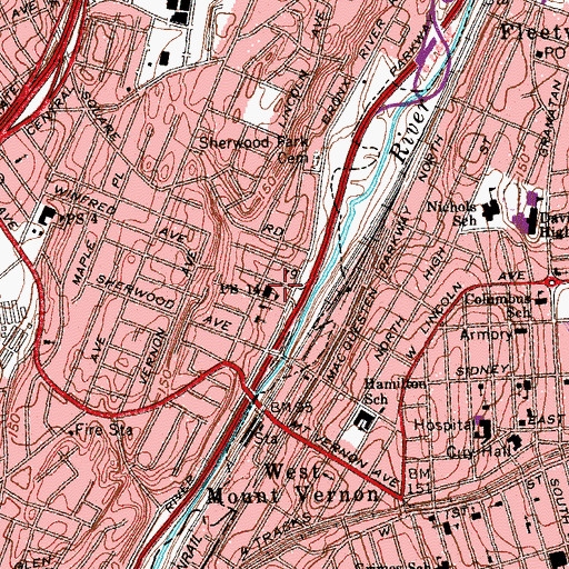 Topographic Map of Rosemarie Ann Siragusa School, NY