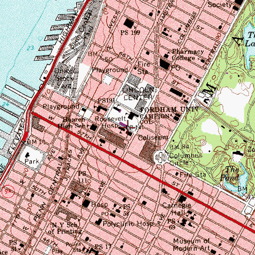 Topographic Map of Public School 141, NY