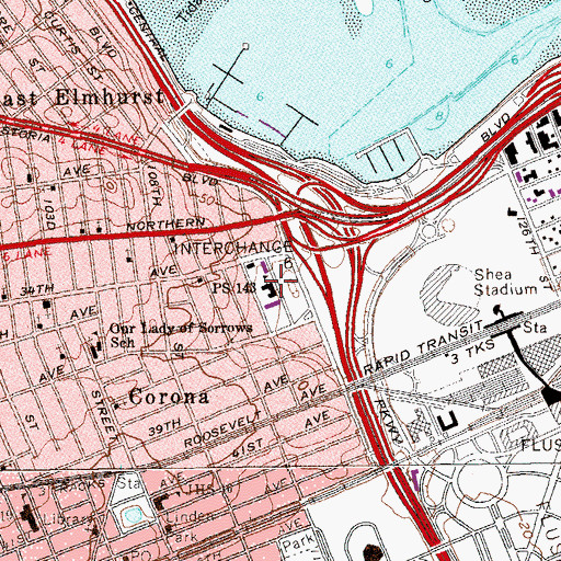 Topographic Map of Public School 143, NY