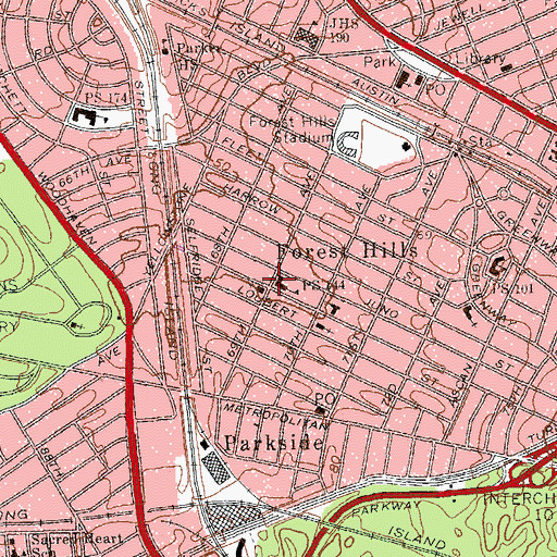 Topographic Map of Public School 144, NY